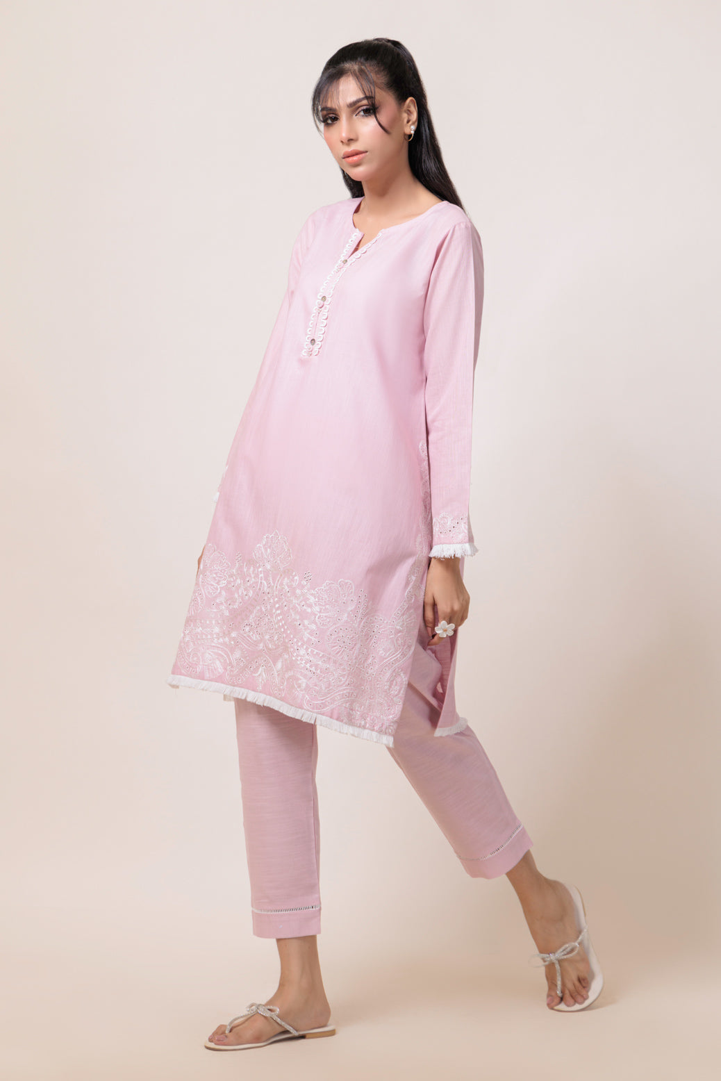Bonanza Satrangi | Pink Khaddar 2 Piece (WS7242P03) -  Bonanza Satrangi Ready To Wear - Original Designer Dress - House of Maryam