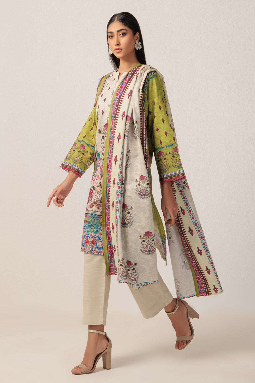 Bonanza Satrangi | Green Khaddar 3 Piece (WS7243P39) -  Bonanza Satrangi Ready To Wear - Original Designer Dress - House of Maryam