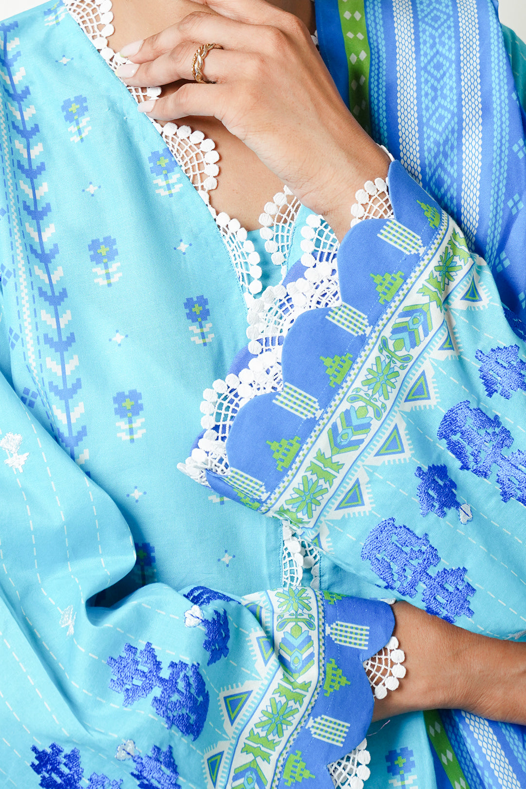 Zellbury | Unstitched 2 Piece Cambric | Embroidered Shirt Dupatta - 0028 -  Zellbury Women Essential Unstitched - Original Designer Dress - House of Maryam