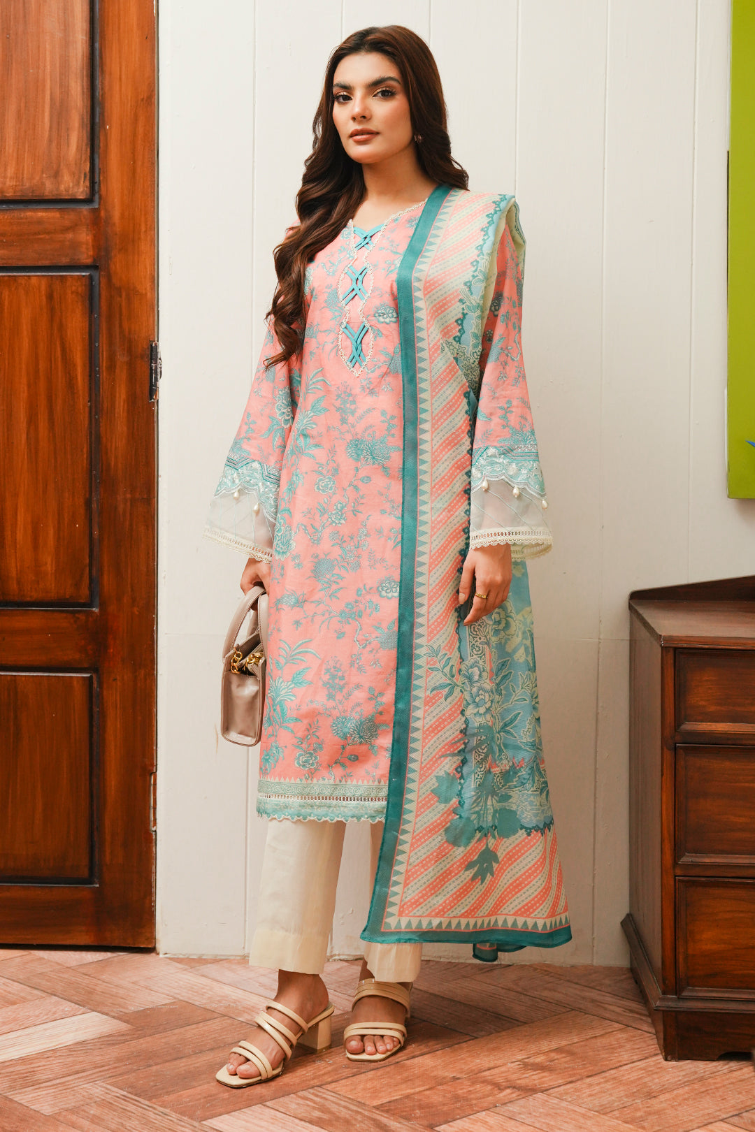 Zellbury | Unstitched 2 Piece Cambric | Embroidered Shirt Dupatta - 0106 -  Zellbury Women Essential Unstitched - Original Designer Dress - House of Maryam