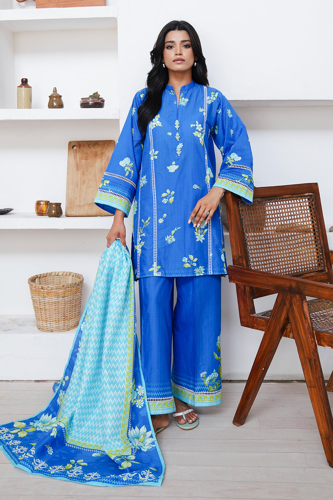 Zellbury | Unstitched 3 Piece Cambric | Embroidered Shirt Shalwar Dupatta - 0065 -  Zellbury Women Essential Unstitched - Original Designer Dress - House of Maryam