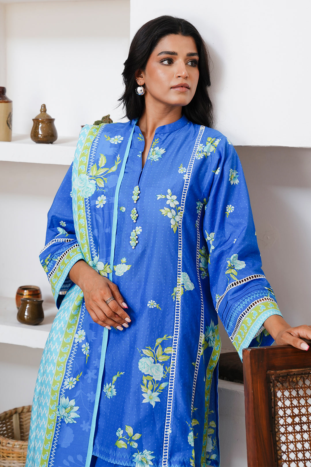 Zellbury | Unstitched 3 Piece Cambric | Embroidered Shirt Shalwar Dupatta - 0065 -  Zellbury Women Essential Unstitched - Original Designer Dress - House of Maryam