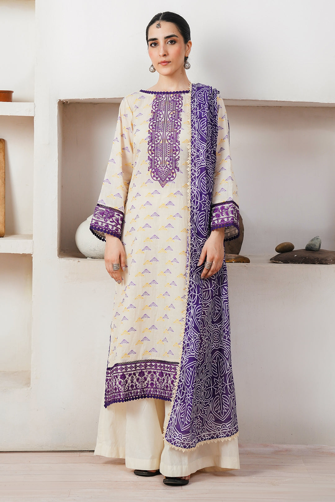 Zellbury | Unstitched 3 Piece Jacquard | Embroidered Shirt Shalwar Dupatta - 0086 -  Zellbury Women Signature Unstitched - Original Designer Dress - House of Maryam