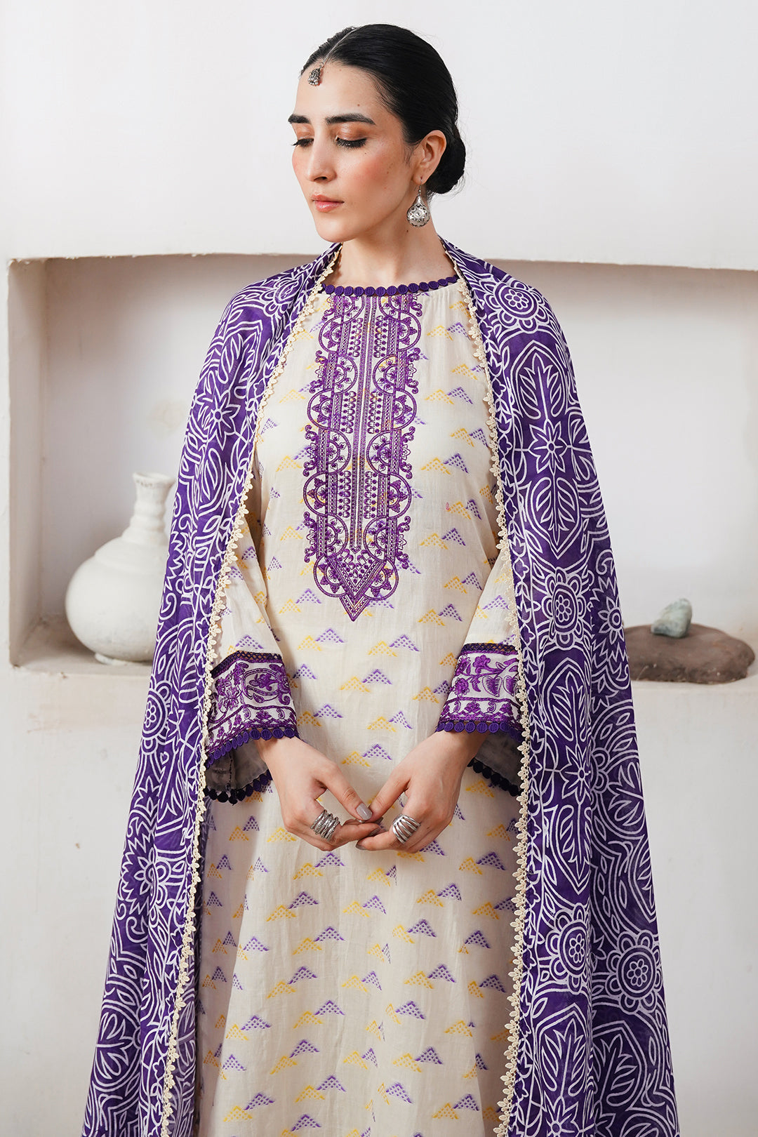Zellbury | Unstitched 3 Piece Jacquard | Embroidered Shirt Shalwar Dupatta - 0086 -  Zellbury Women Signature Unstitched - Original Designer Dress - House of Maryam