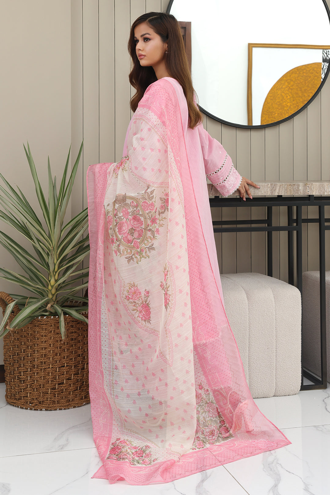 Zellbury | Unstitched 3 Piece Chambray | Embroidered Shirt Shalwar Dupatta - 0146 -  Zellbury Women Essential Unstitched - Original Designer Dress - House of Maryam