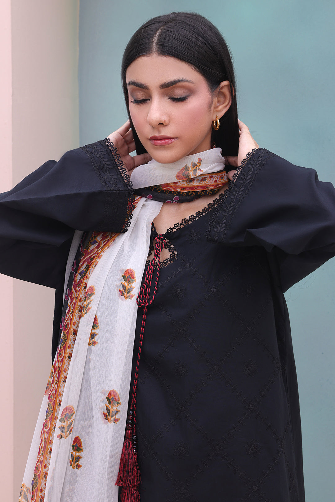 Zellbury | Unstitched 3 Piece Cambric | Embroidered Shirt Shalwar Dupatta - 0605 -  Zellbury Women Essential Unstitched - Original Designer Dress - House of Maryam