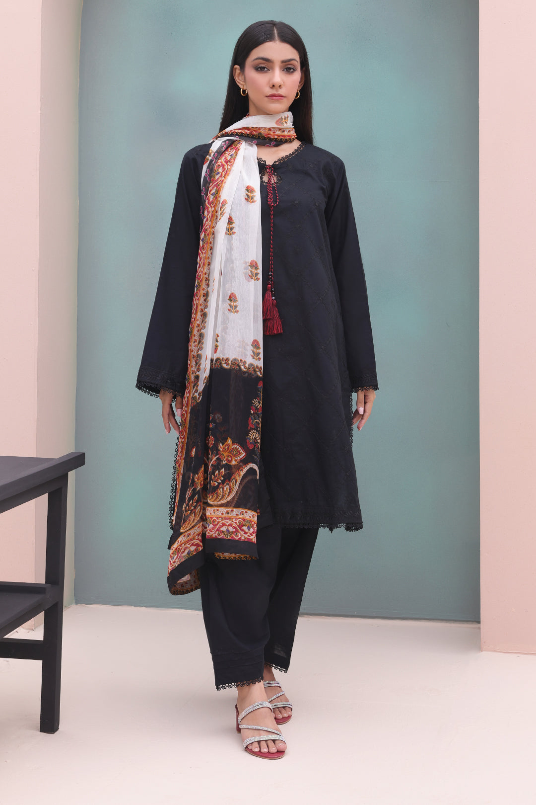 Zellbury | Unstitched 3 Piece Cambric | Embroidered Shirt Shalwar Dupatta - 0605 -  Zellbury Women Essential Unstitched - Original Designer Dress - House of Maryam