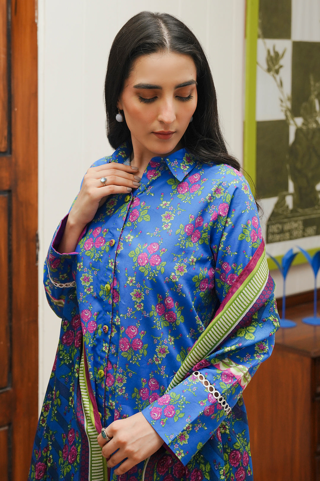 Zellbury | Unstitched 2 Piece Cambric | Shirt Dupatta - 0004 -  Zellbury Women Essential Unstitched - Original Designer Dress - House of Maryam
