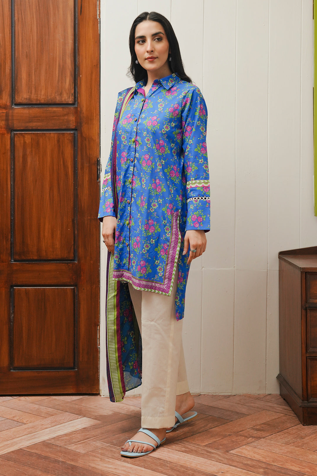 Zellbury | Unstitched 2 Piece Cambric | Shirt Dupatta - 0004 -  Zellbury Women Essential Unstitched - Original Designer Dress - House of Maryam
