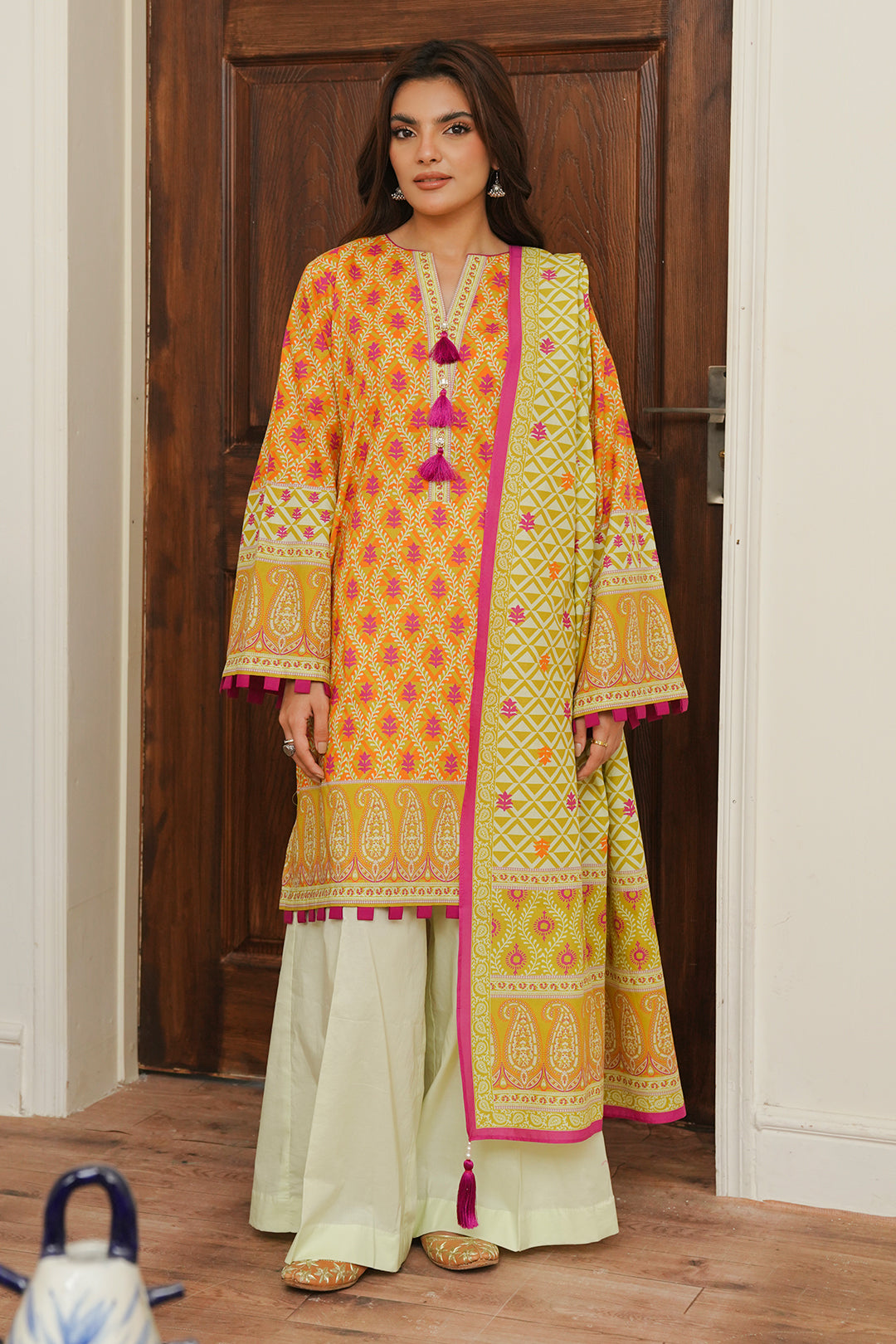 Zellbury | Unstitched 2 Piece Cambric | Shirt Dupatta - 0005 -  Zellbury Women Essential Unstitched - Original Designer Dress - House of Maryam