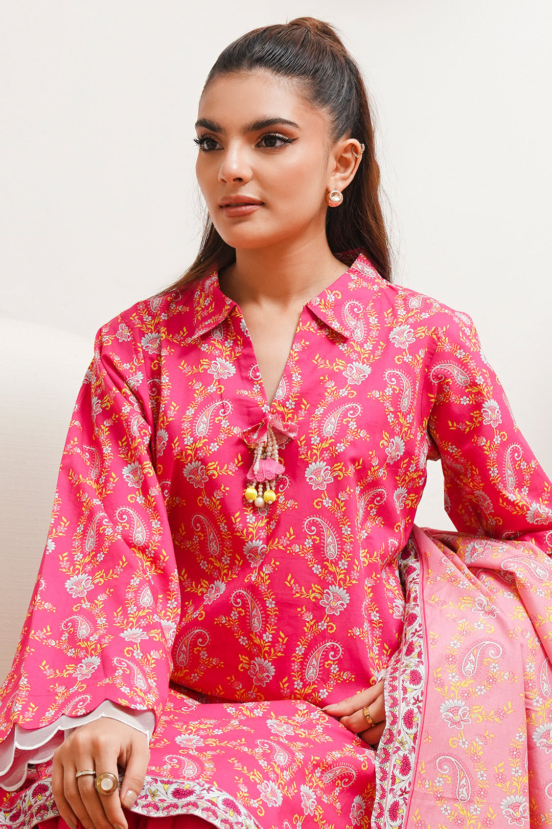 Zellbury | Unstitched 2 Piece Cambric | Shirt Dupatta - 0093 -  Zellbury Women Essential Unstitched - Original Designer Dress - House of Maryam
