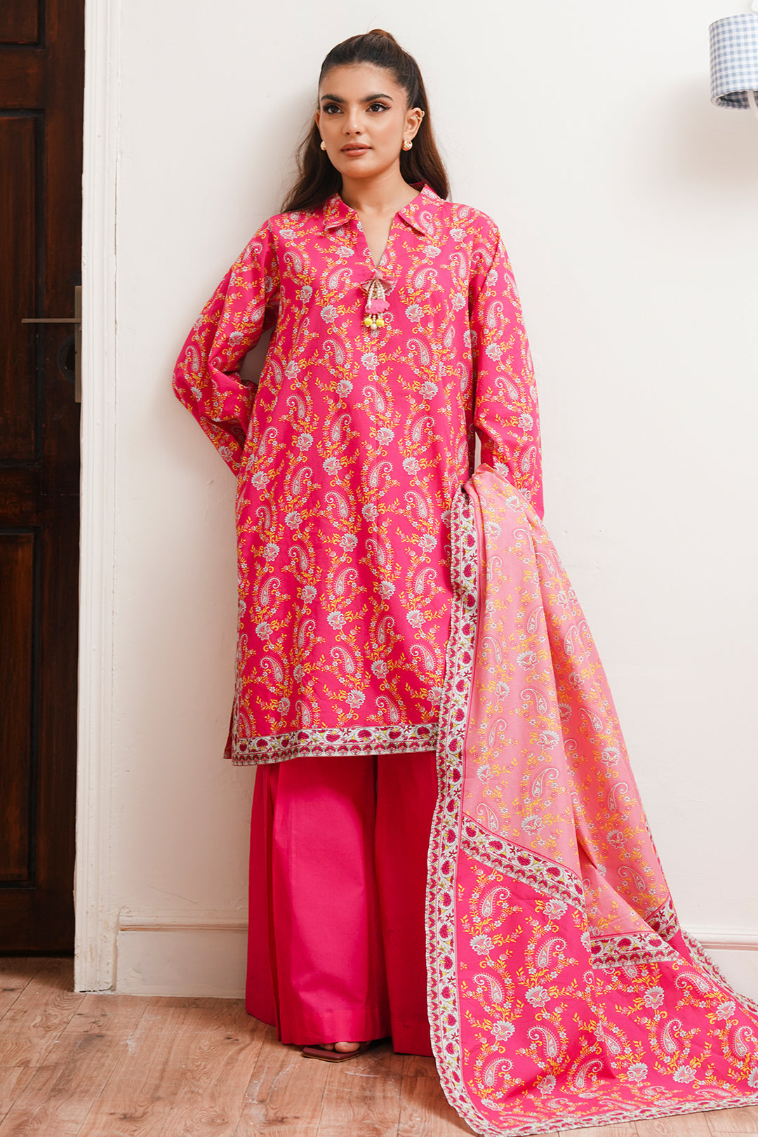Zellbury | Unstitched 2 Piece Cambric | Shirt Dupatta - 0093 -  Zellbury Women Essential Unstitched - Original Designer Dress - House of Maryam