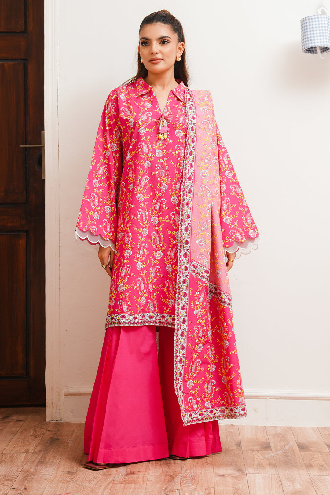Zellbury | Unstitched 2 Piece Cambric | Shirt Dupatta - 0093 -  Zellbury Women Essential Unstitched - Original Designer Dress - House of Maryam