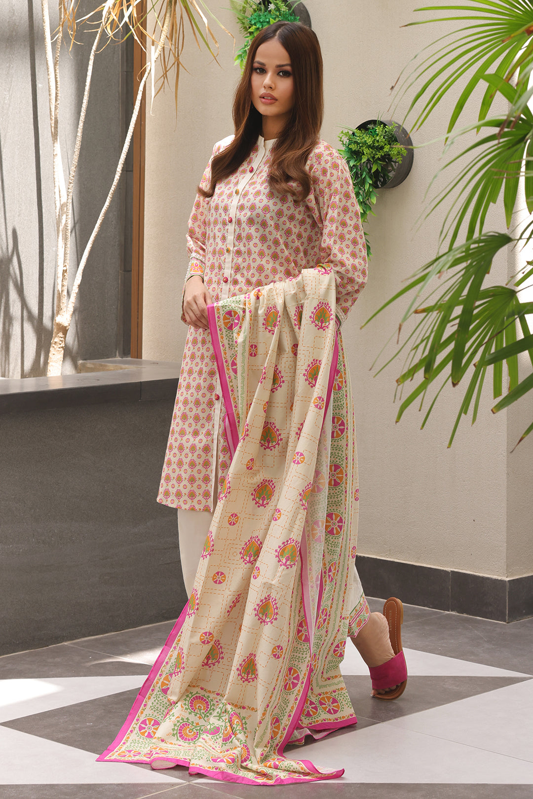 Zellbury | Unstitched 2 Piece Cambric | Shirt Dupatta - 0096 -  Zellbury Women Essential Unstitched - Original Designer Dress - House of Maryam