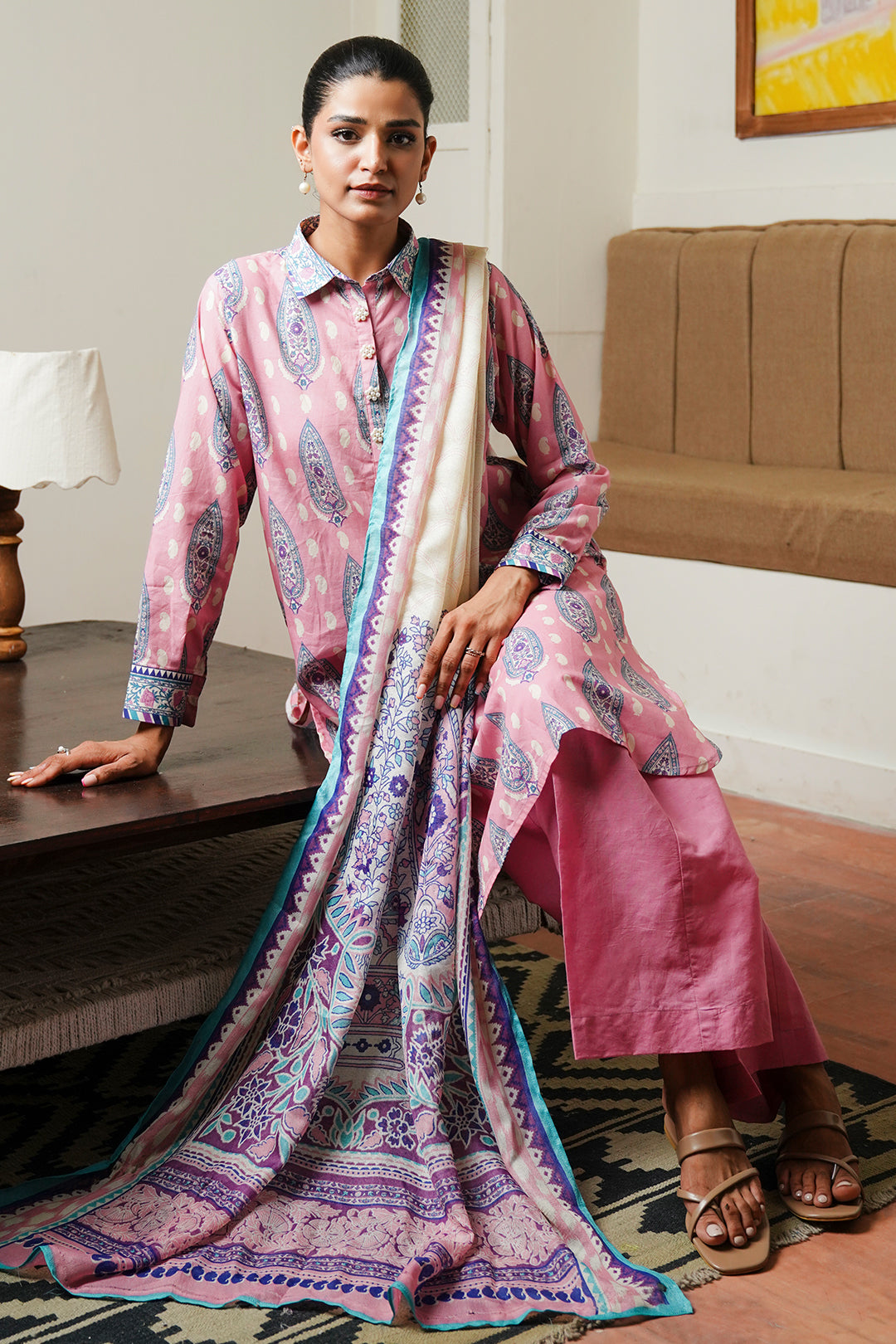 Zellbury | Unstitched 3 Piece Cambric | Shirt Shalwar Dupatta - 0035 -  Zellbury Women Essential Unstitched - Original Designer Dress - House of Maryam