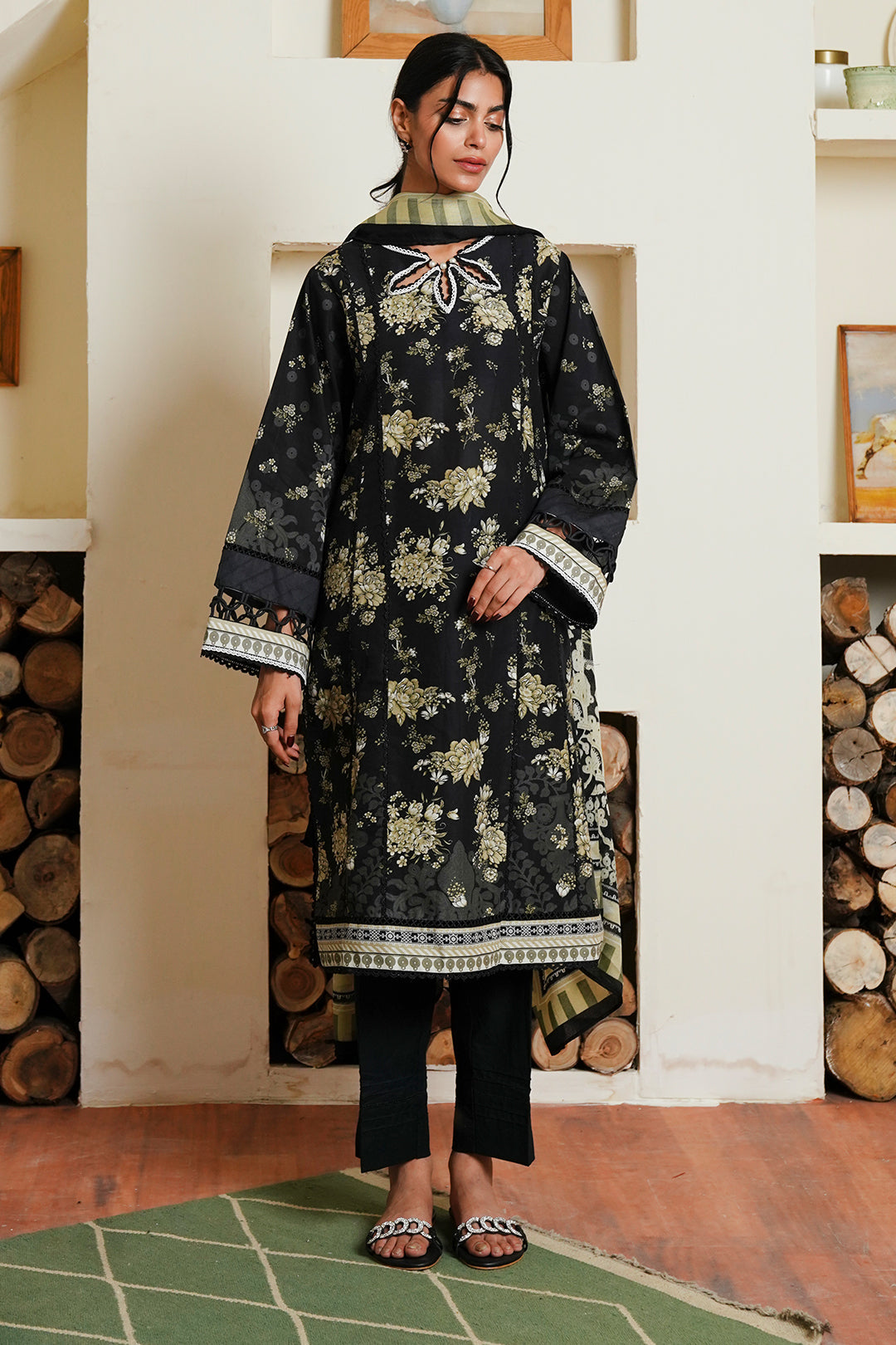 Zellbury | Unstitched 3 Piece Cambric | Shirt Shalwar Dupatta - 0036 -  Zellbury Women Essential Unstitched - Original Designer Dress - House of Maryam