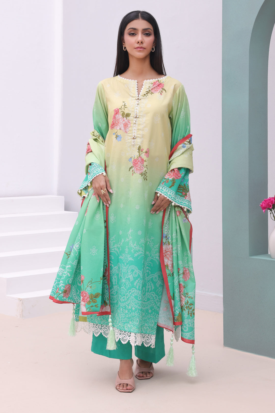 Zellbury | Unstitched 3 Piece Cambric | Shirt Shalwar Dupatta - 0043 -  Zellbury Women Essential Unstitched - Original Designer Dress - House of Maryam