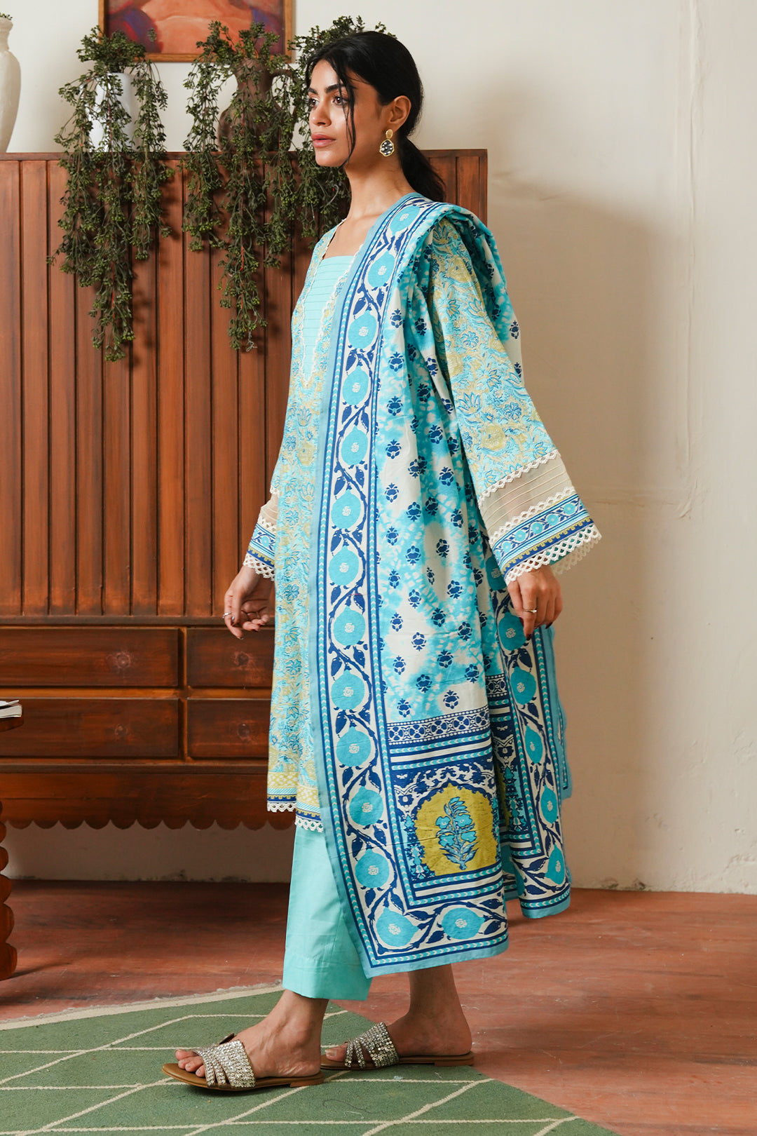 Zellbury | Unstitched 3 Piece Cambric | Shirt Shalwar Dupatta - 0046 -  Zellbury Women Essential Unstitched - Original Designer Dress - House of Maryam