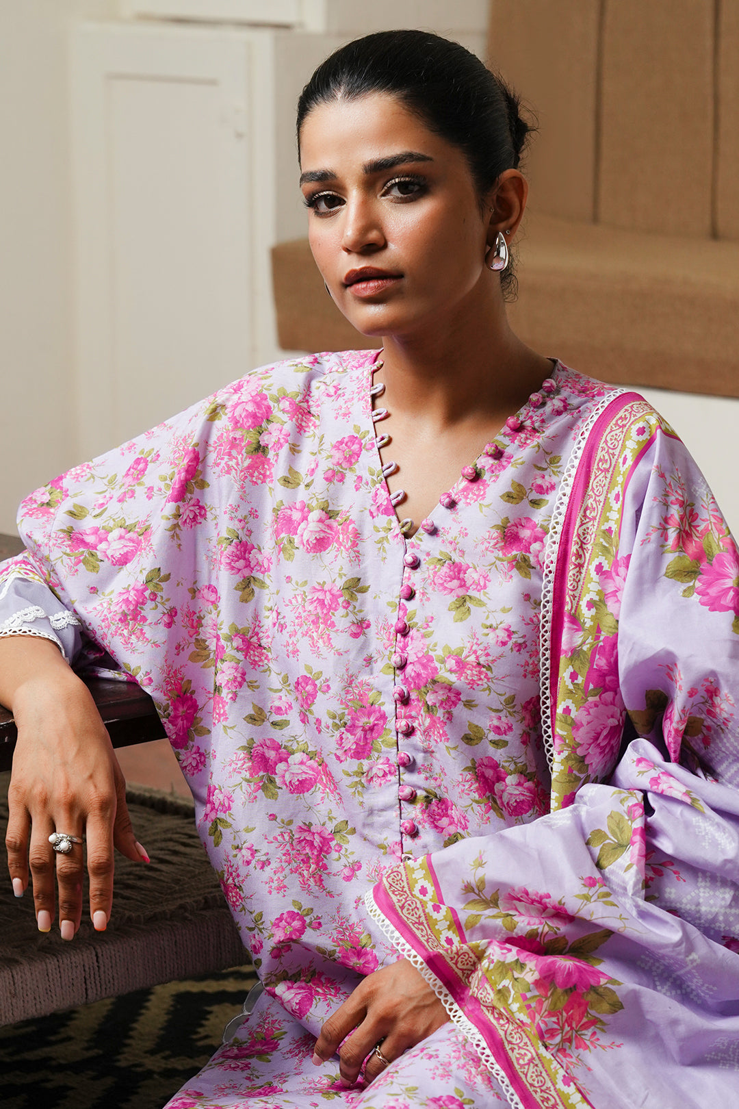 Zellbury | Unstitched 3 Piece Cambric | Shirt Shalwar Dupatta - 0047 -  Zellbury Women Essential Unstitched - Original Designer Dress - House of Maryam