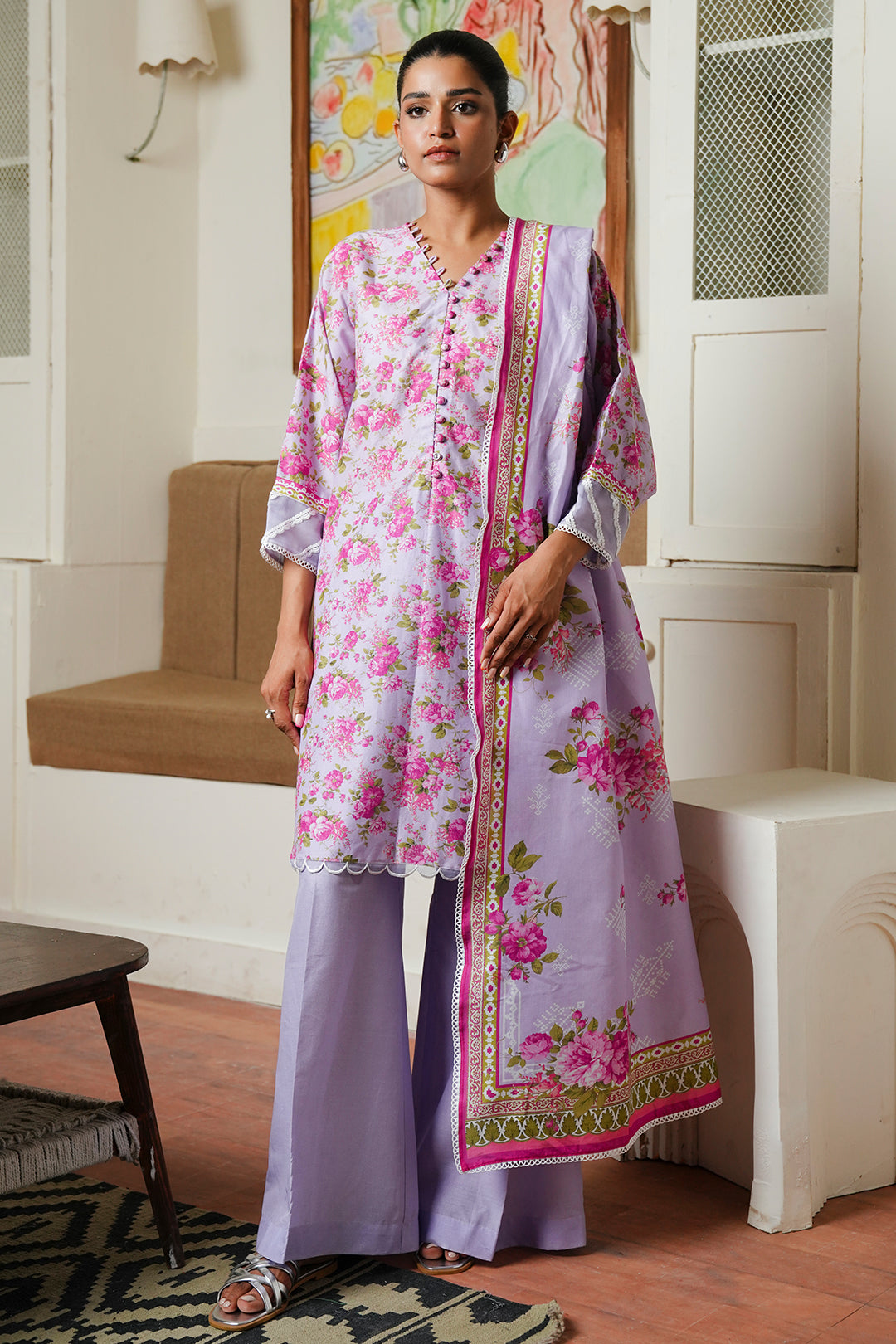 Zellbury | Unstitched 3 Piece Cambric | Shirt Shalwar Dupatta - 0047 -  Zellbury Women Essential Unstitched - Original Designer Dress - House of Maryam