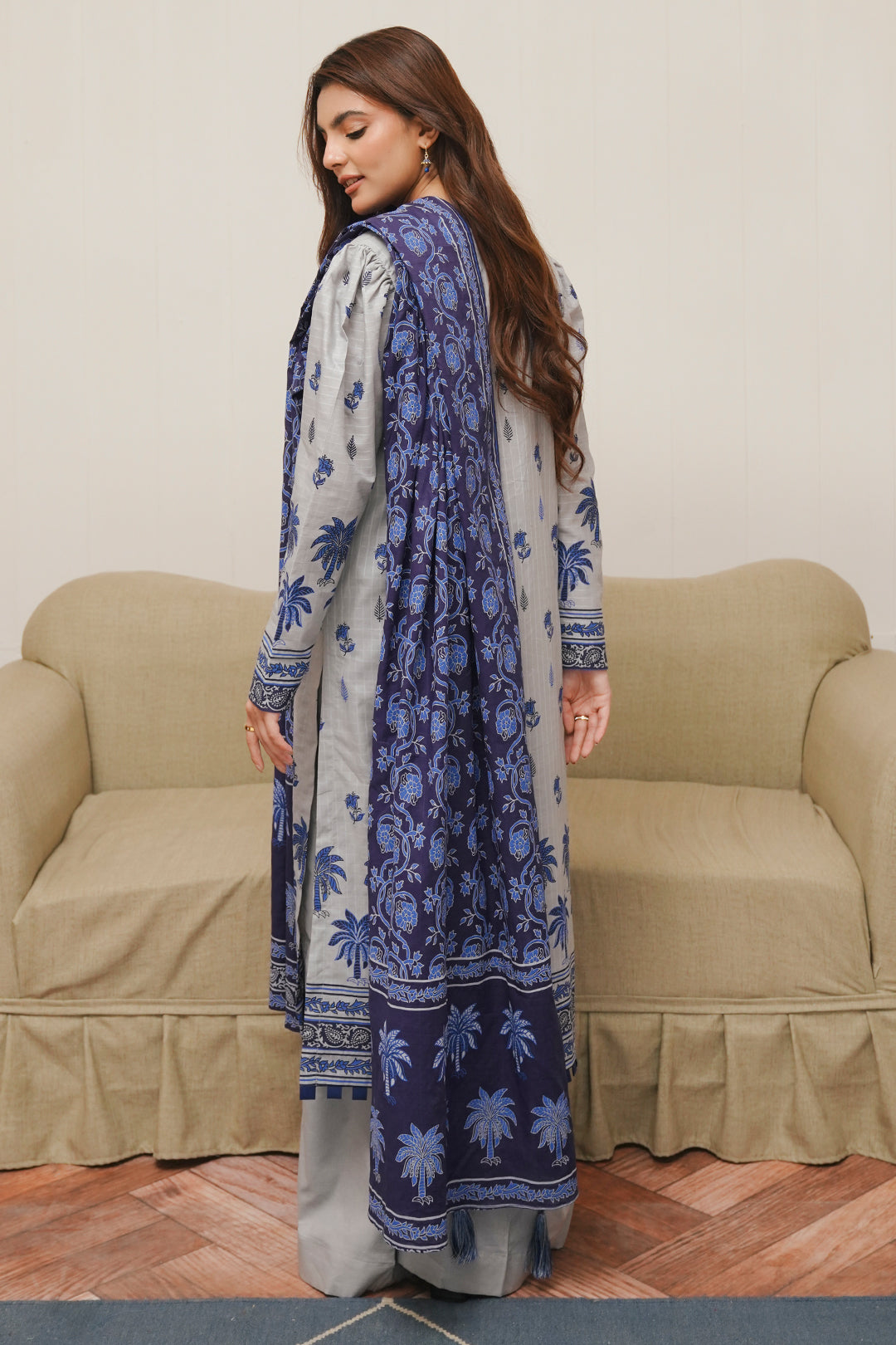 Zellbury | Unstitched 3 Piece Cambric | Shirt Shalwar Dupatta - 0056 -  Zellbury Women Essential Unstitched - Original Designer Dress - House of Maryam