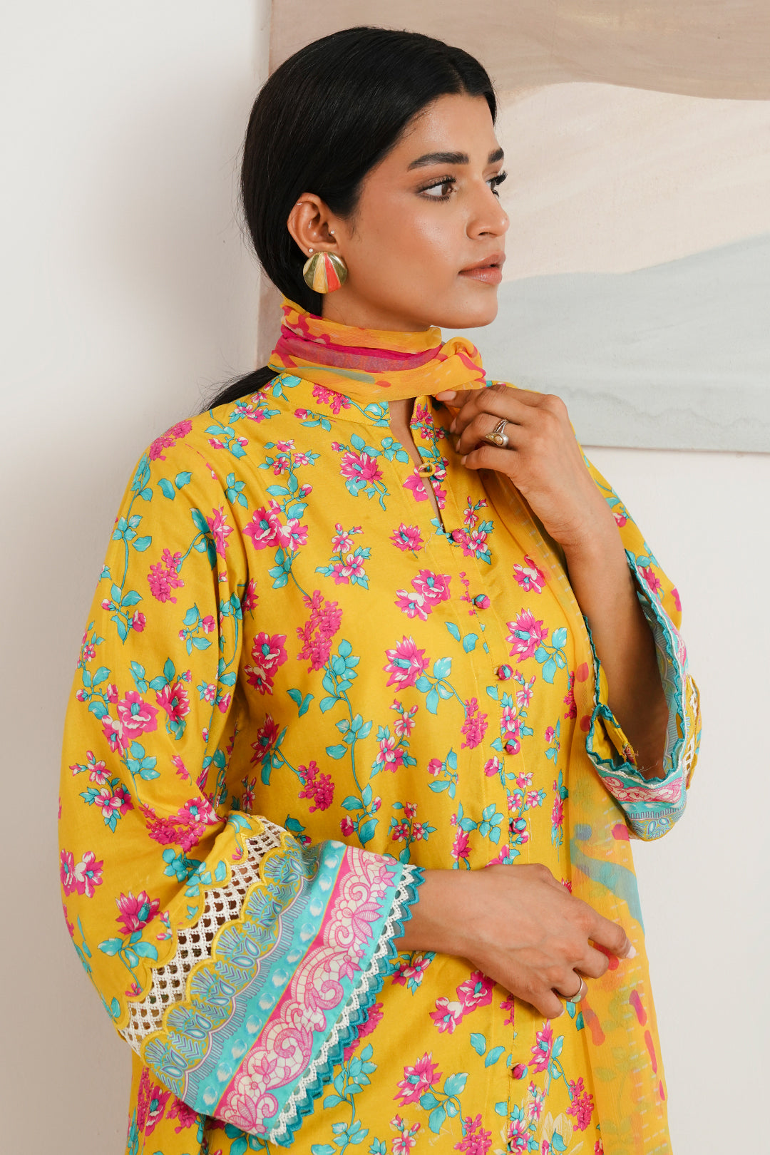 Zellbury | Unstitched 3 Piece Cambric | Shirt Shalwar Dupatta - 0120 -  Zellbury Women Essential Unstitched - Original Designer Dress - House of Maryam