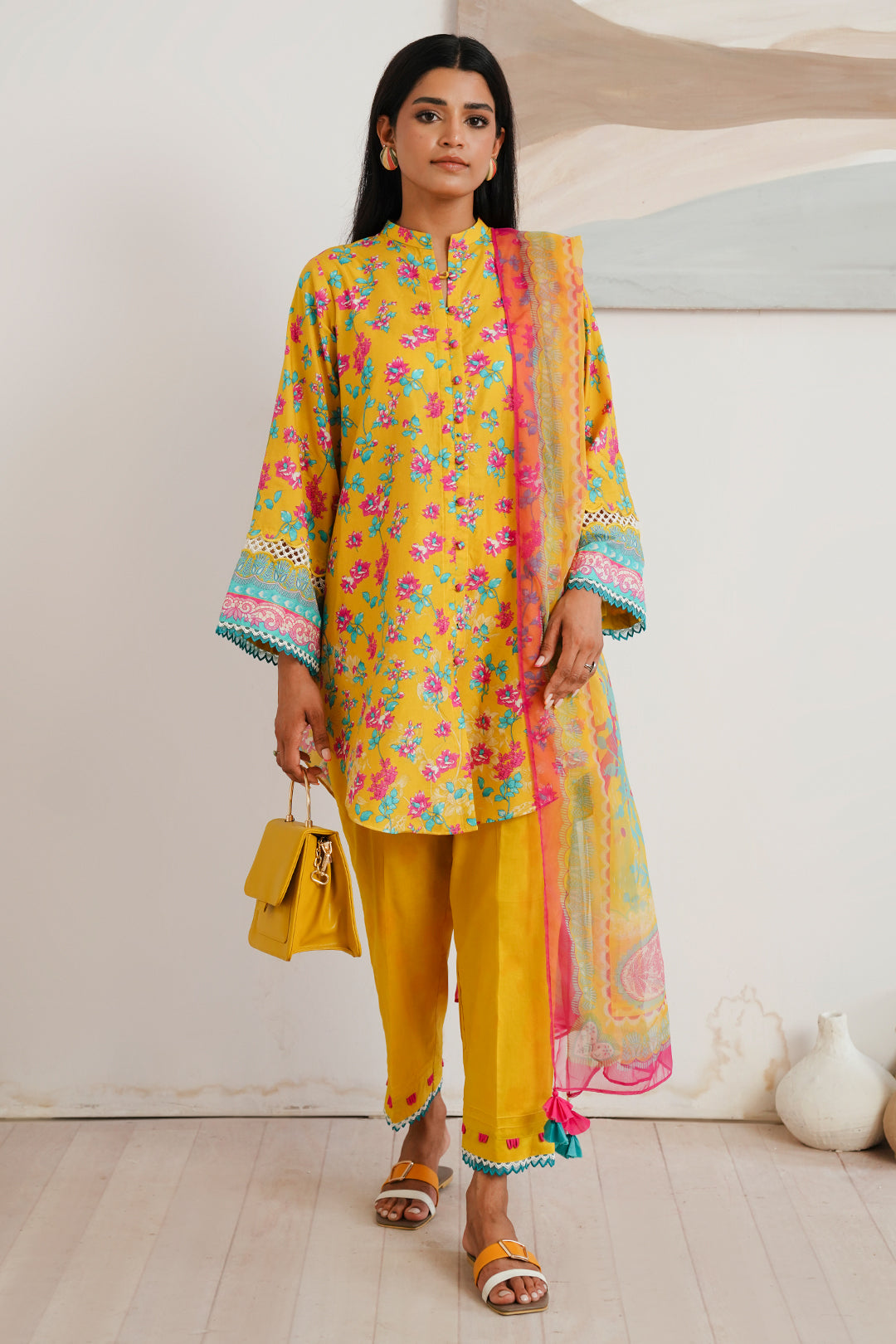 Zellbury | Unstitched 3 Piece Cambric | Shirt Shalwar Dupatta - 0120 -  Zellbury Women Essential Unstitched - Original Designer Dress - House of Maryam