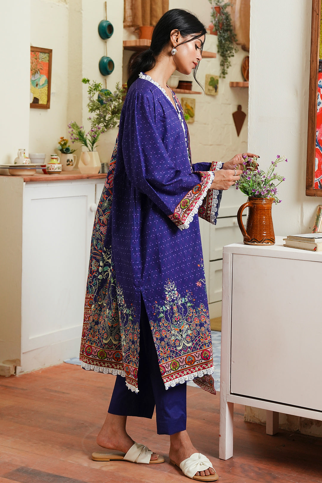 Zellbury | Unstitched 3 Piece Cambric | Shirt Shalwar Dupatta - 0121 -  Zellbury Women Essential Unstitched - Original Designer Dress - House of Maryam