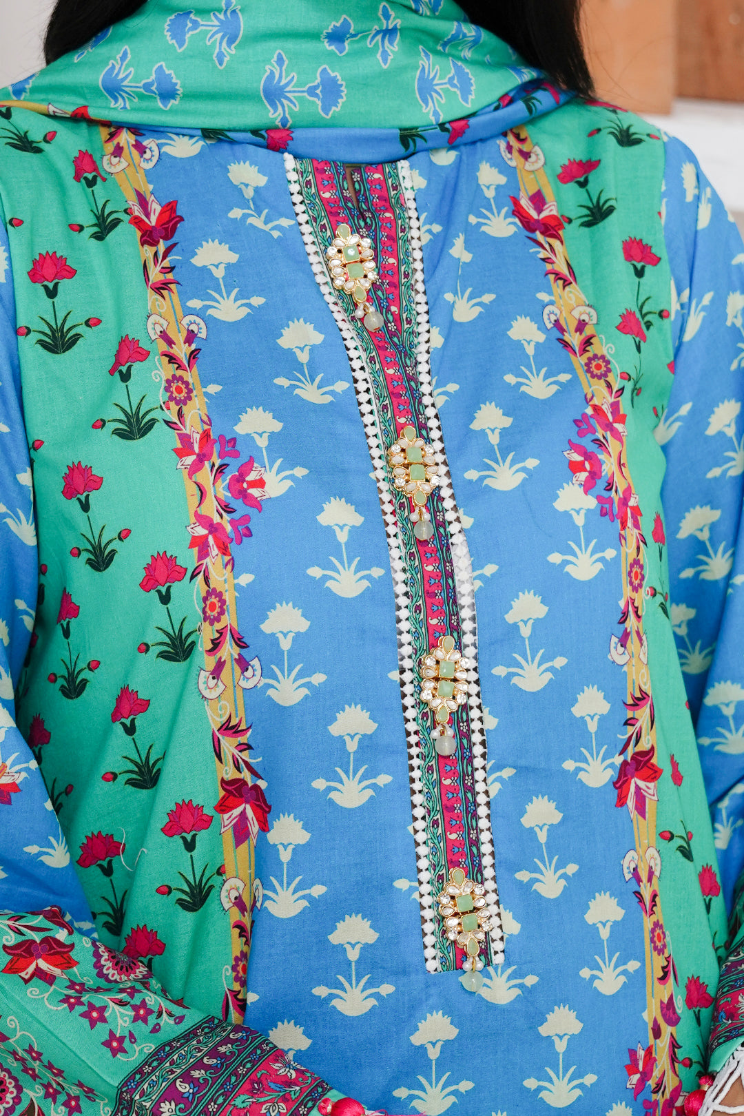 Zellbury | Unstitched 3 Piece Cambric | Shirt Shalwar Dupatta - 0126 -  Zellbury Women Essential Unstitched - Original Designer Dress - House of Maryam