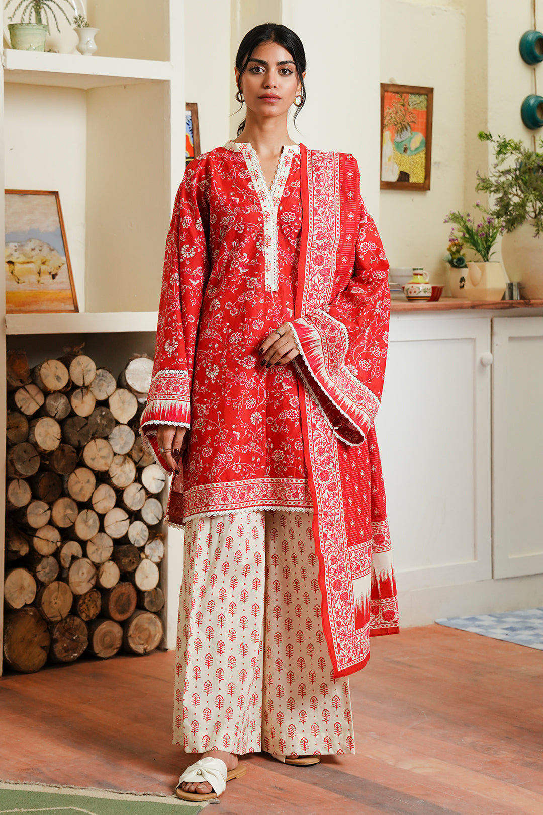 Zellbury | Unstitched 3 Piece Cambric | Shirt Shalwar Dupatta - 0139 -  Zellbury Women Essential Unstitched - Original Designer Dress - House of Maryam