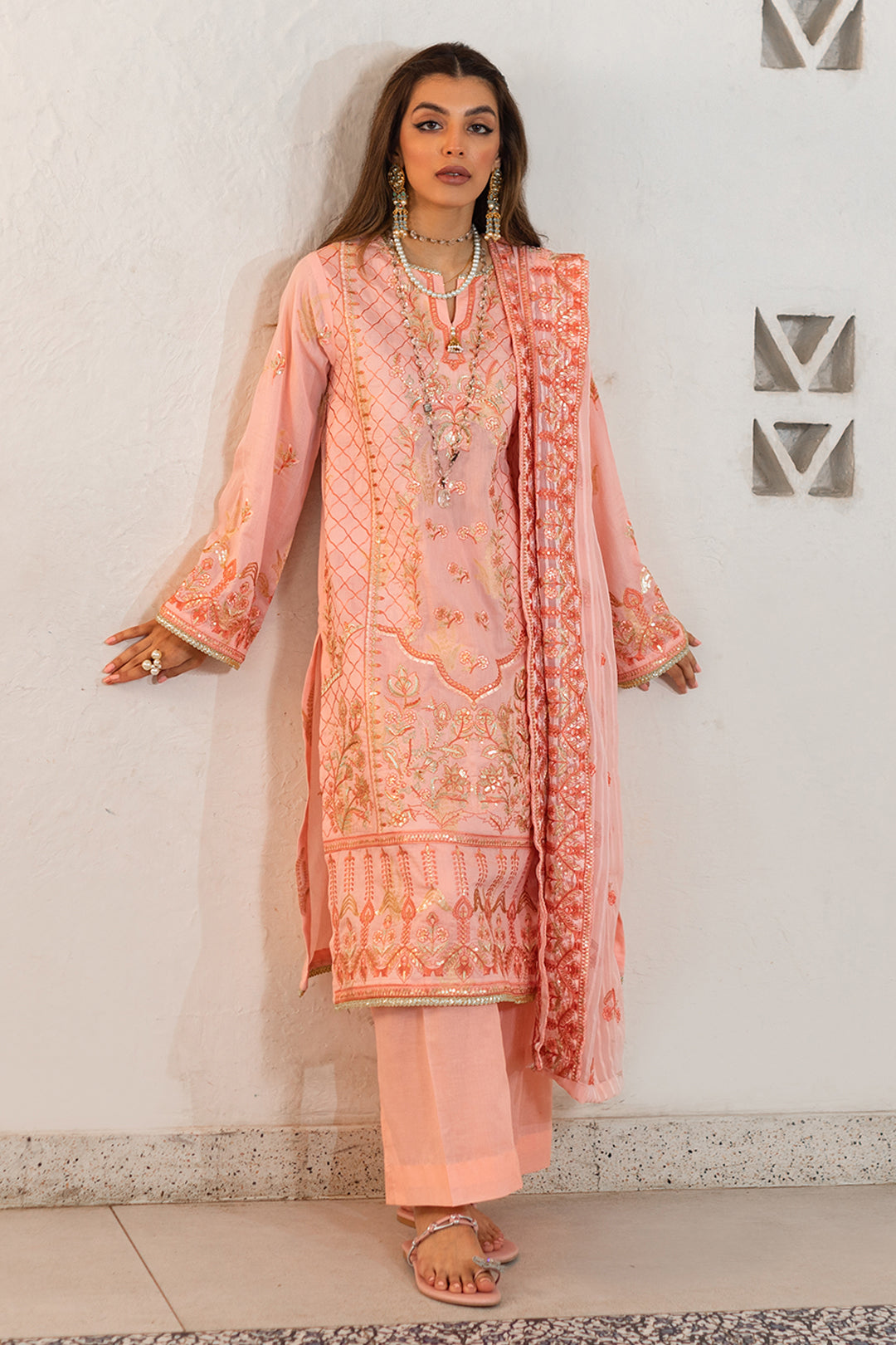 Zellbury | Unstitched 3 Piece Lawn | Embroidered Shirt Shalwar Dupatta - 0324 -  Zellbury Women Luxury Unstitch - Original Designer Dress - House of Maryam