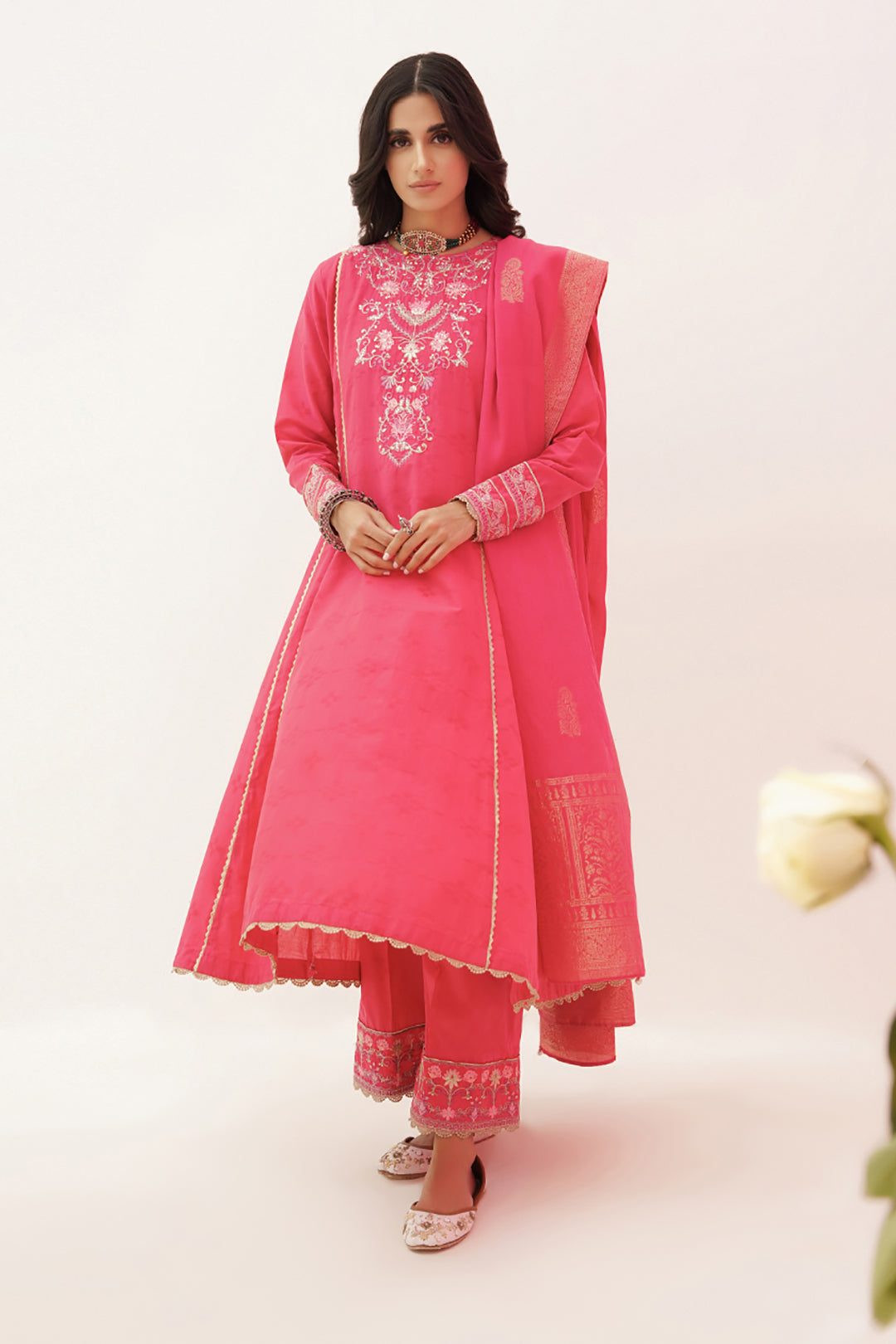 Zellbury | Unstitched 3 Piece Lawn | Embroidered Shirt Shalwar Dupatta - 0351 -  Zellbury Women Luxury Unstitch - Original Designer Dress - House of Maryam