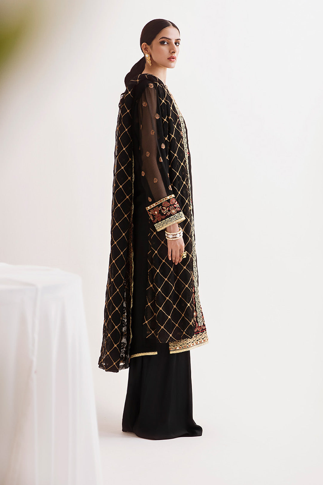Zellbury | Unstitched 3 Piece Chiffon | Embroidered Shirt Shalwar Dupatta - 0293 -  Zellbury Women Luxury Unstitch - Original Designer Dress - House of Maryam