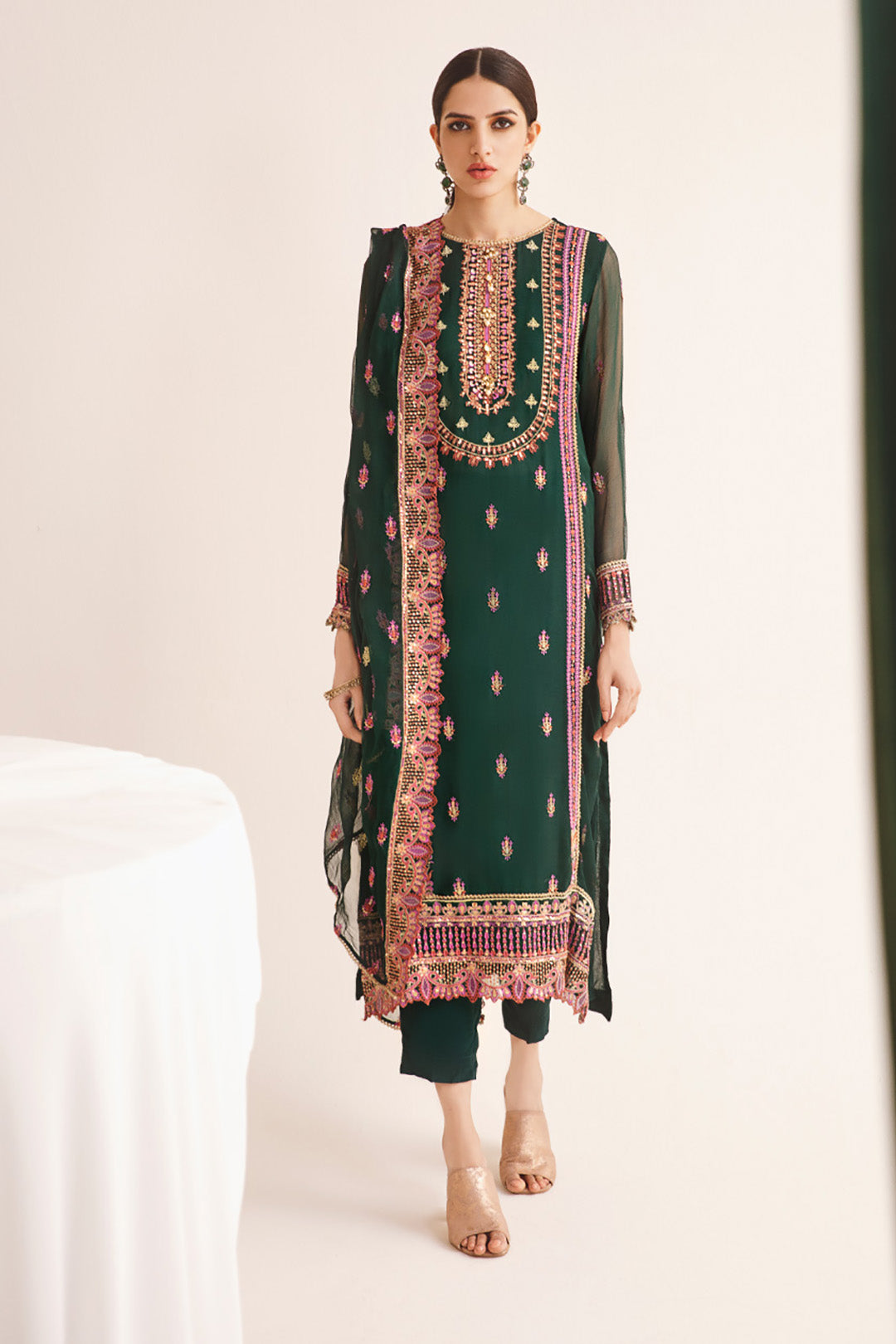 Zellbury | Unstitched 3 Piece | Embroidered Shirt Shalwar Dupatta - 0294 -  Zellbury Women Luxury Unstitch - Original Designer Dress - House of Maryam