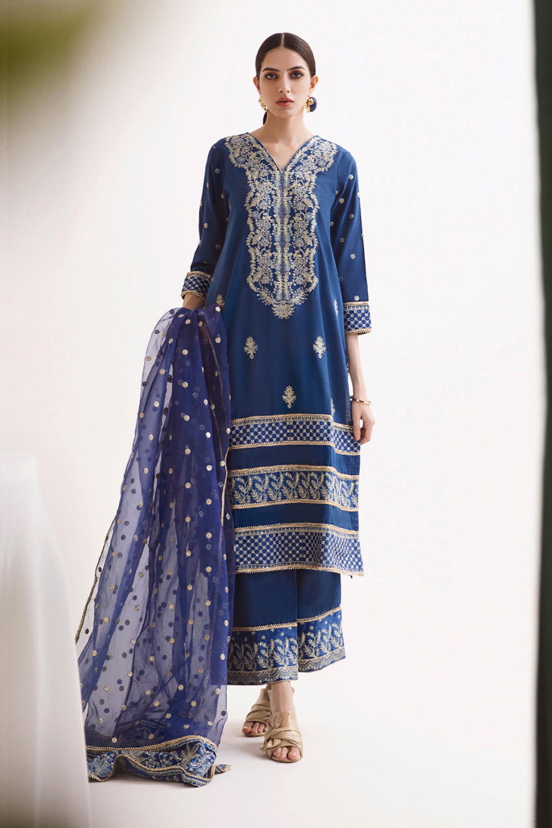Zellbury | Unstitched 3 Piece Khaddar | Embroidered Shirt Shalwar Dupatta - 0295 -  Zellbury Women Luxury Unstitch - Original Designer Dress - House of Maryam