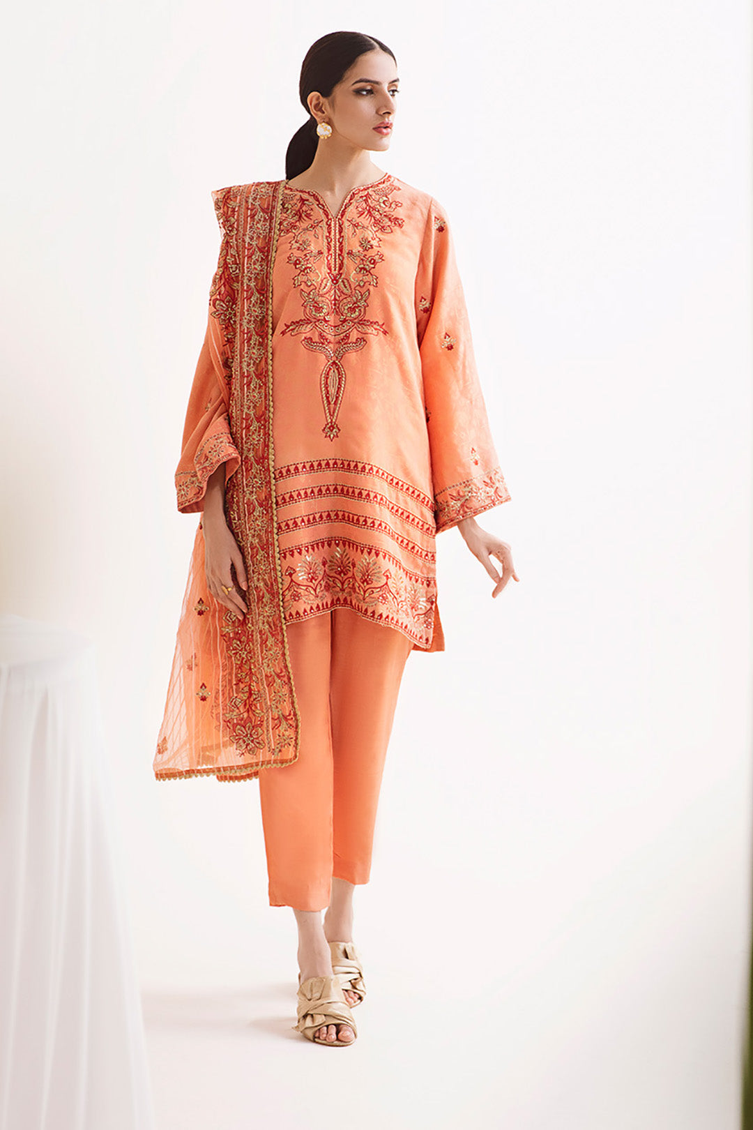 Zellbury | Unstitched 3 Piece Jacquard | Embroidered Shirt Shalwar Dupatta - 0296 -  Zellbury Women Luxury Unstitch - Original Designer Dress - House of Maryam