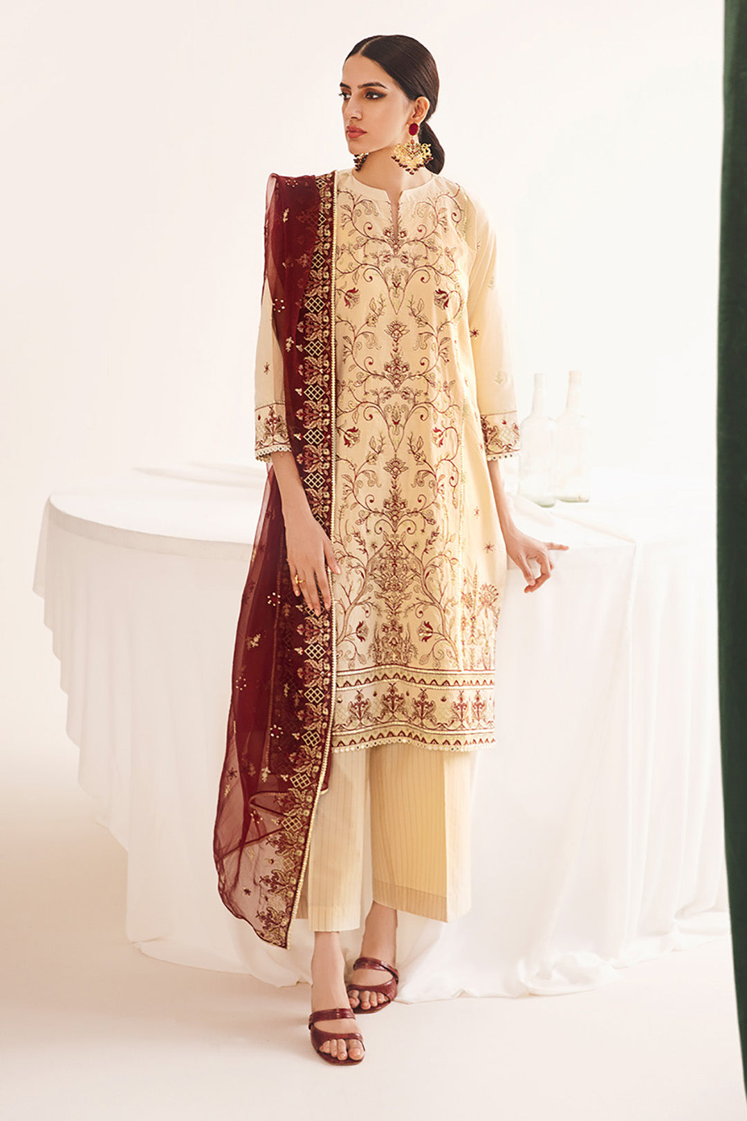Zellbury | Unstitched 3 Piece Dobby | Embroidered Shirt Shalwar Dupatta - 0301 -  Zellbury Women Luxury Unstitch - Original Designer Dress - House of Maryam