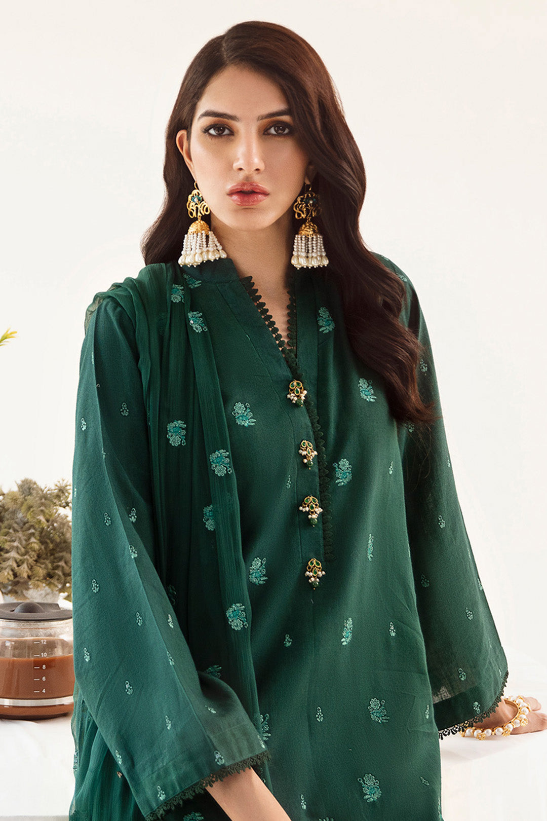 Zellbury | Unstitched 3 Piece Khaddar | Embroidered Shirt Shalwar Dupatta - 0302 -  Zellbury Women Luxury Unstitch - Original Designer Dress - House of Maryam