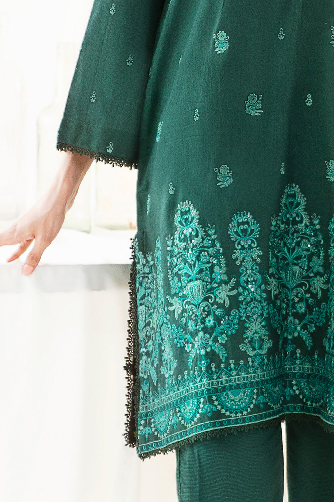 Zellbury | Unstitched 3 Piece Khaddar | Embroidered Shirt Shalwar Dupatta - 0302 -  Zellbury Women Luxury Unstitch - Original Designer Dress - House of Maryam