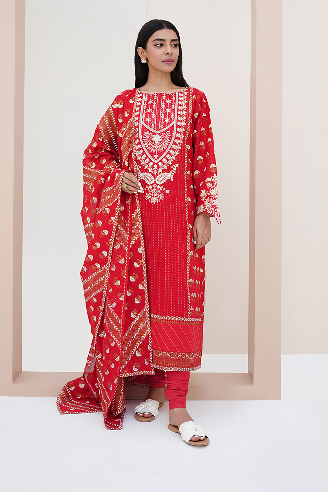 Zellbury | Unstitched 3 Piece Lawn | Embroidered Shirt Shalwar Dupatta - 0195 -  Zellbury Women Signature Unstitched - Original Designer Dress - House of Maryam