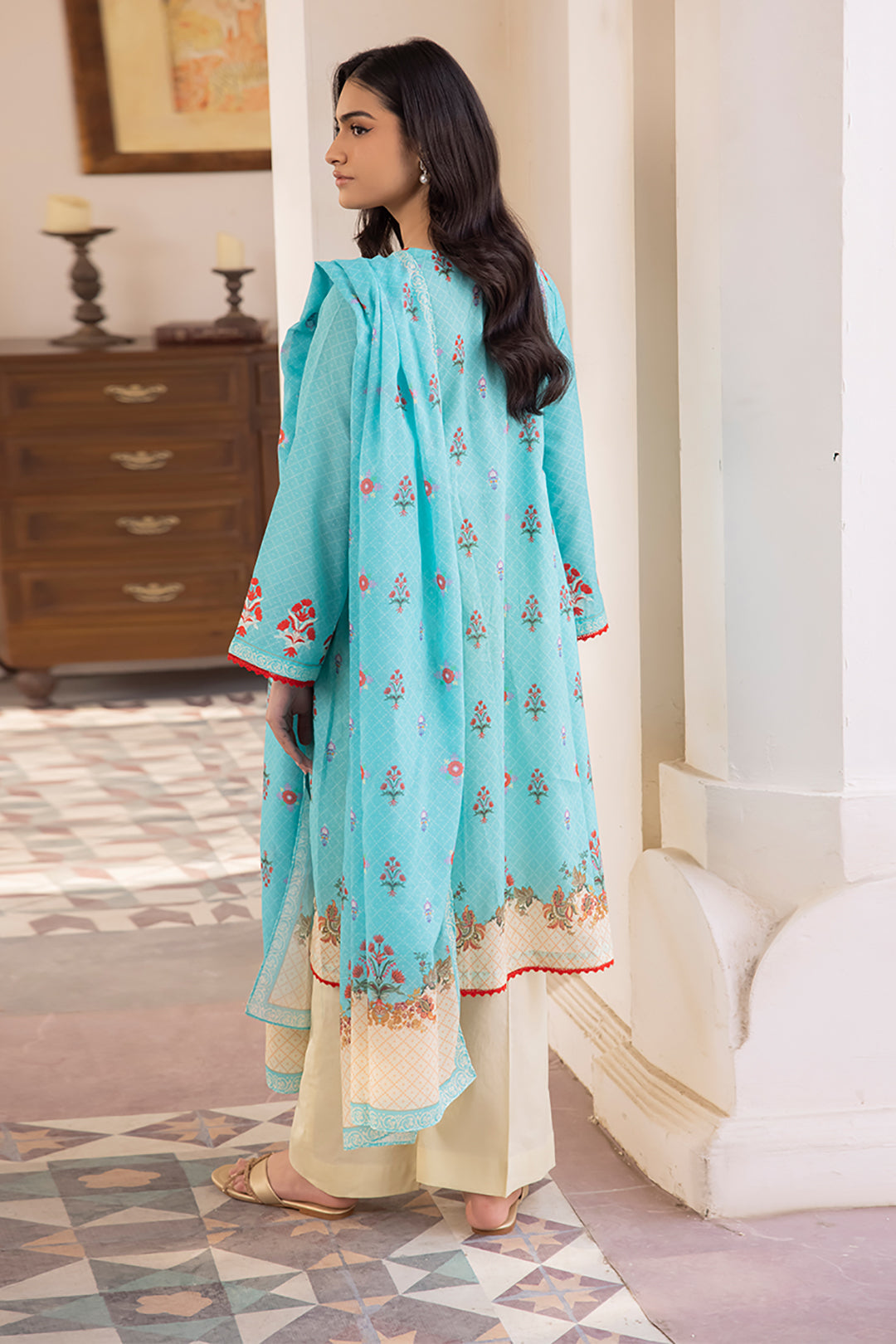 Zellbury | Unstitched 2 Piece Blue | Embroidered Shirt Dupatta - 1023 -  Zellbury Women Essential Unstitched - Original Designer Dress - House of Maryam