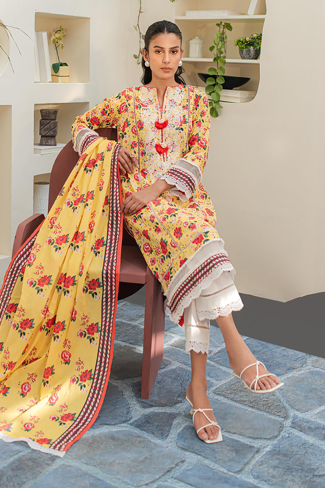 Zellbury | Unstitched 2 Piece Lawn | Embroidered Shirt Dupatta - 1168 -  Zellbury Women Essential Unstitched - Original Designer Dress - House of Maryam