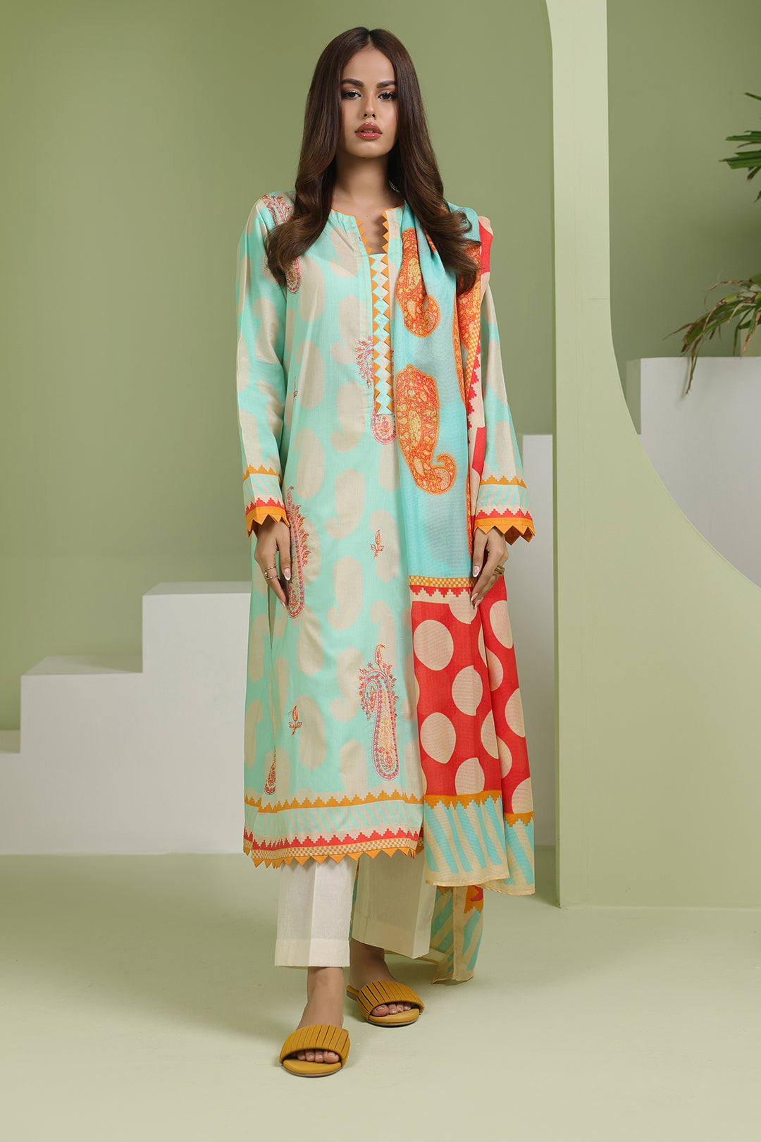 Zellbury | Unstitched 2 Piece Lawn | Embroidered Shirt Dupatta - 1716 -  Zellbury Women Essential Unstitched - Original Designer Dress - House of Maryam