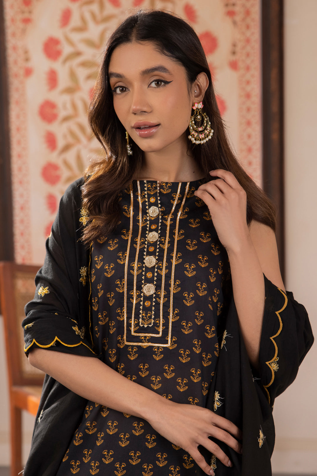 Zellbury | Unstitched 3 Piece Lawn | Embroidered Shirt Shalwar Dupatta - 1107 -  Zellbury Women Essential Unstitched - Original Designer Dress - House of Maryam