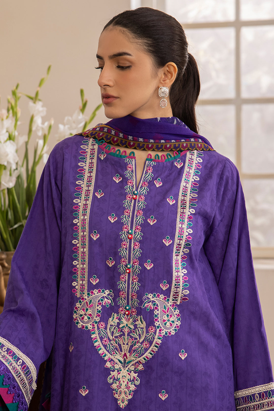 Zellbury | Unstitched 3 Piece Jacquard | Embroidered Shirt Shalwar Dupatta - 1113 -  Zellbury Women Essential Unstitched - Original Designer Dress - House of Maryam