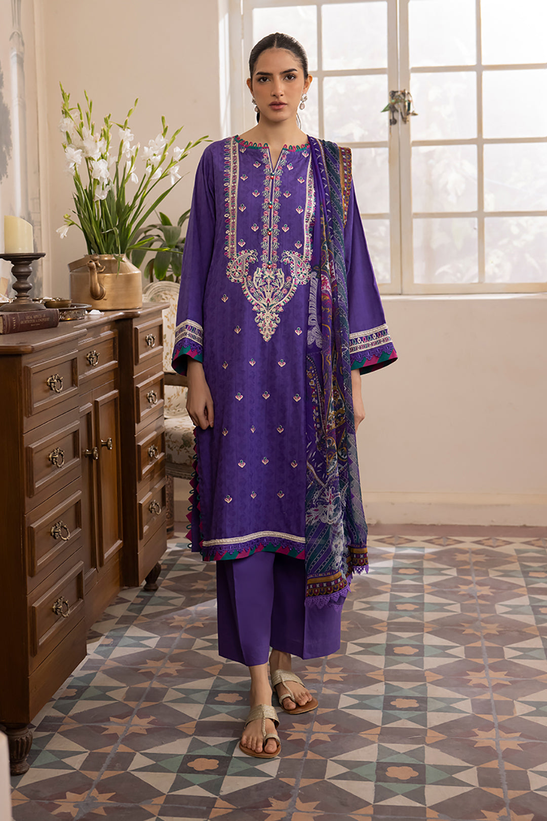 Zellbury | Unstitched 3 Piece Jacquard | Embroidered Shirt Shalwar Dupatta - 1113 -  Zellbury Women Essential Unstitched - Original Designer Dress - House of Maryam