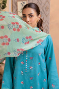 Zellbury | Unstitched 3 Piece Blue | Embroidered Shirt Shalwar Dupatta - 1115 -  Zellbury Women Essential Unstitched - Original Designer Dress - House of Maryam