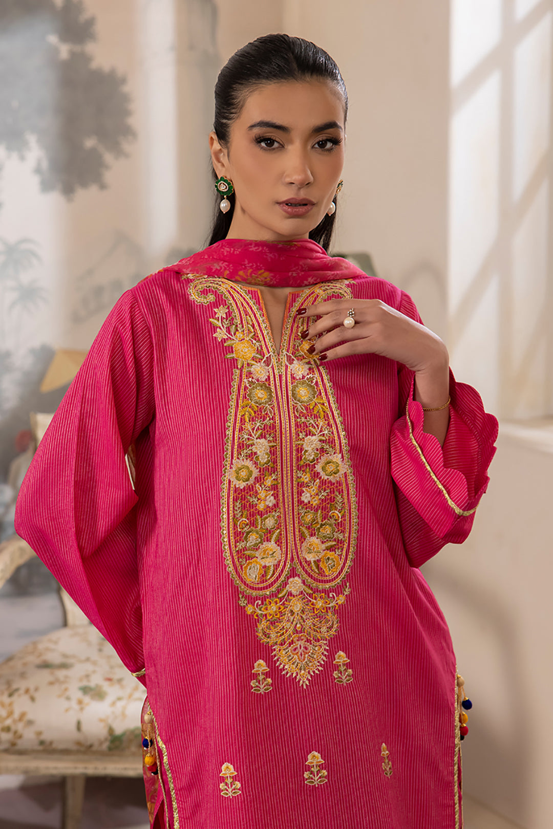 Zellbury | Unstitched 3 Piece Lawn | Embroidered Shirt Shalwar Dupatta - 1116 -  Zellbury Women Essential Unstitched - Original Designer Dress - House of Maryam