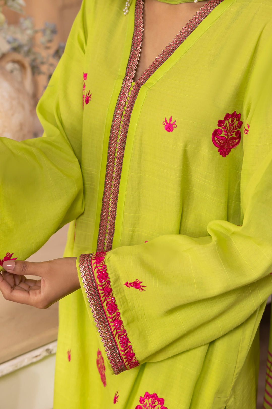 Zellbury | Unstitched 3 Piece Green | Embroidered Shirt Shalwar Dupatta - 1131 -  Zellbury Women Signature Unstitched - Original Designer Dress - House of Maryam