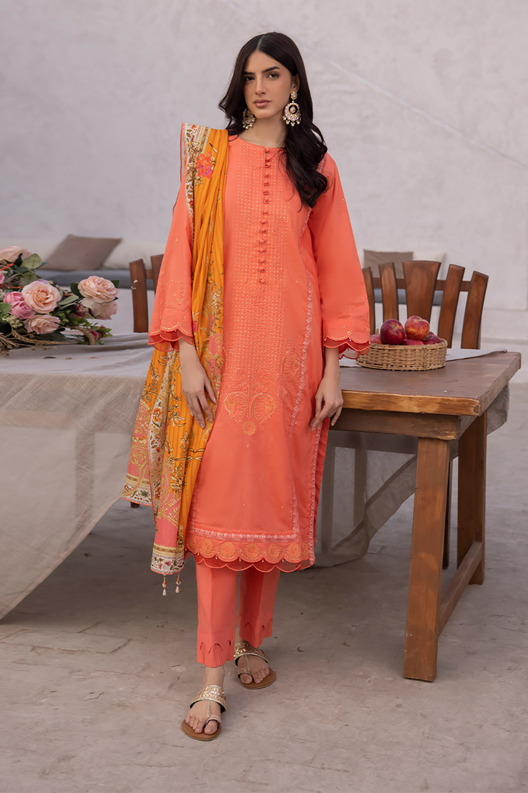 Zellbury | Unstitched 3 Piece Cambric | Embroidered Shirt Shalwar Dupatta - 1143 -  Zellbury Women Signature Unstitched - Original Designer Dress - House of Maryam